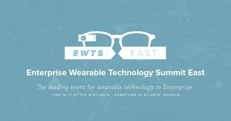 Enterprise Wearable Technology Summit East event logo featuring eyeglasses icon and text