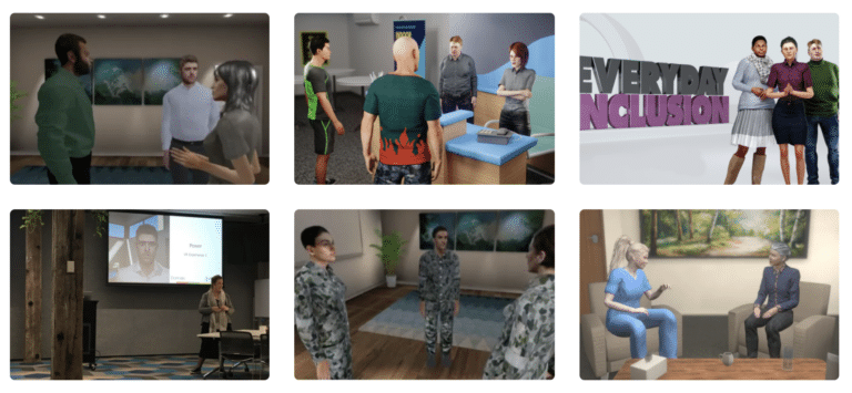 A group of people in an office setting, discussing diversity and inclusion